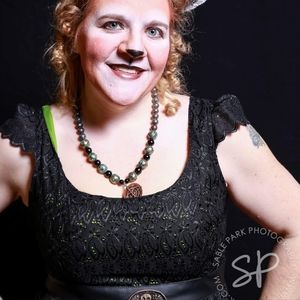 ETSY Couture- Idolatre Memento Jackalope Skull Dress size Large